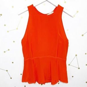 SOLD Orange Silk Sleeveless Corine Blouse